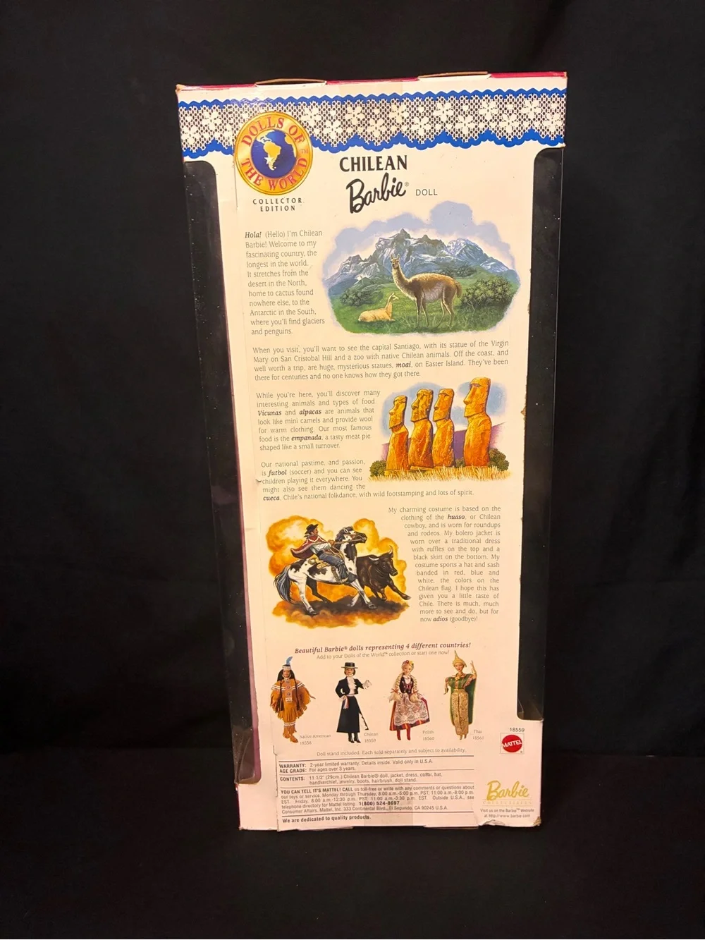 1998 Chilean Barbie Dolls of the World Collector Edition | NRFB